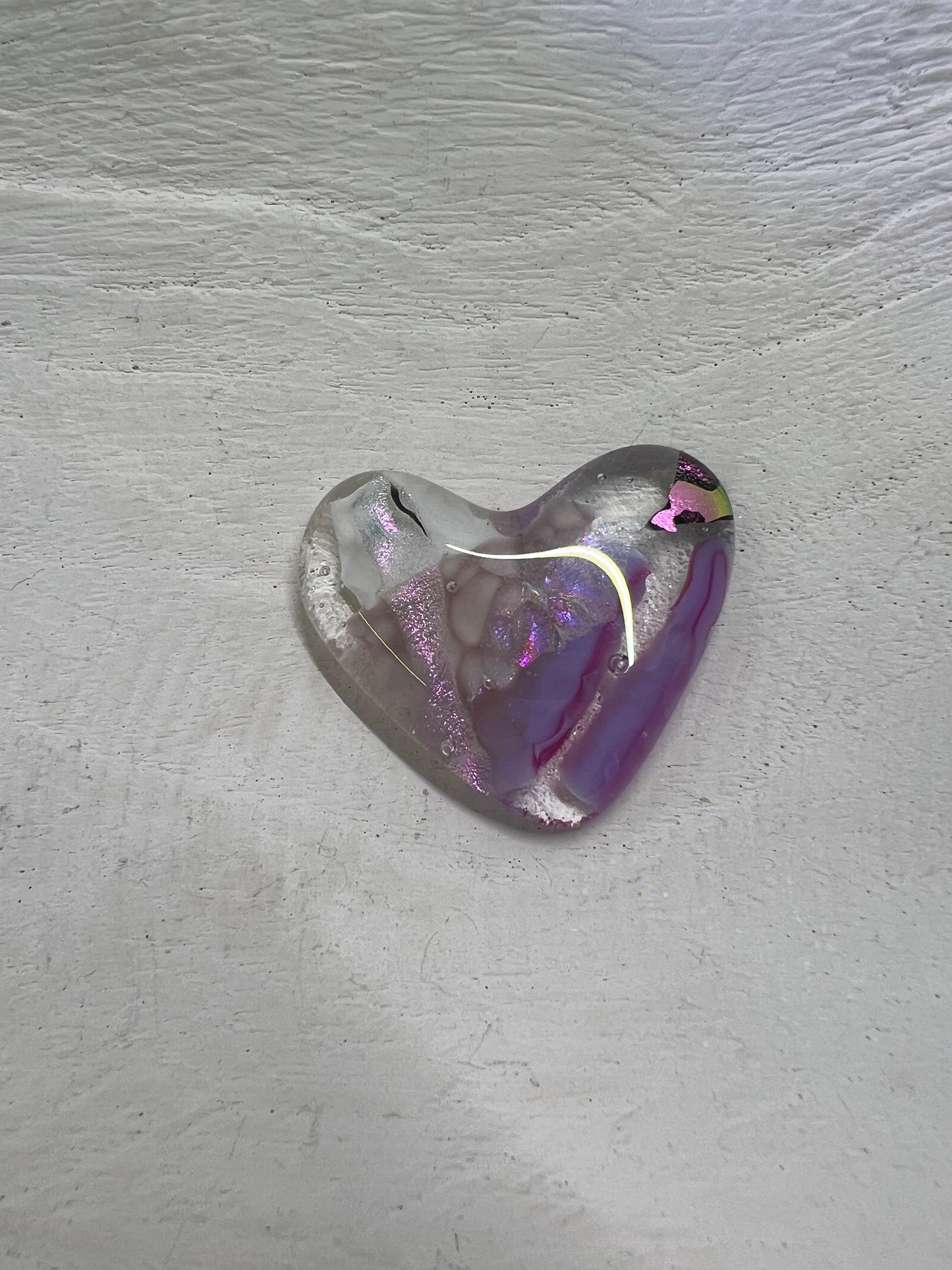 Pocket Heart Hug Fused Glass Heart With Message Card